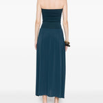 Copricostume lungo a fascia in blu ottanio Oda Eres - donna 