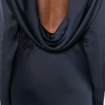 Abito lungo con scollo a scialle in blu Rotate - donna 