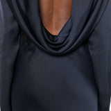 Abito lungo con scollo a scialle in blu Rotate - donna 