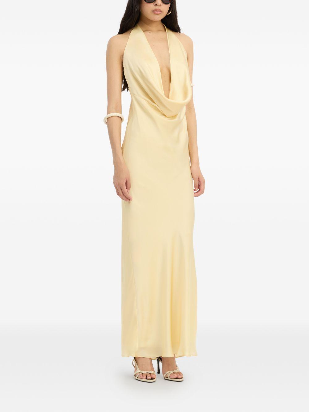 Abito lungo in chiffon giallo ROTATE - donna 