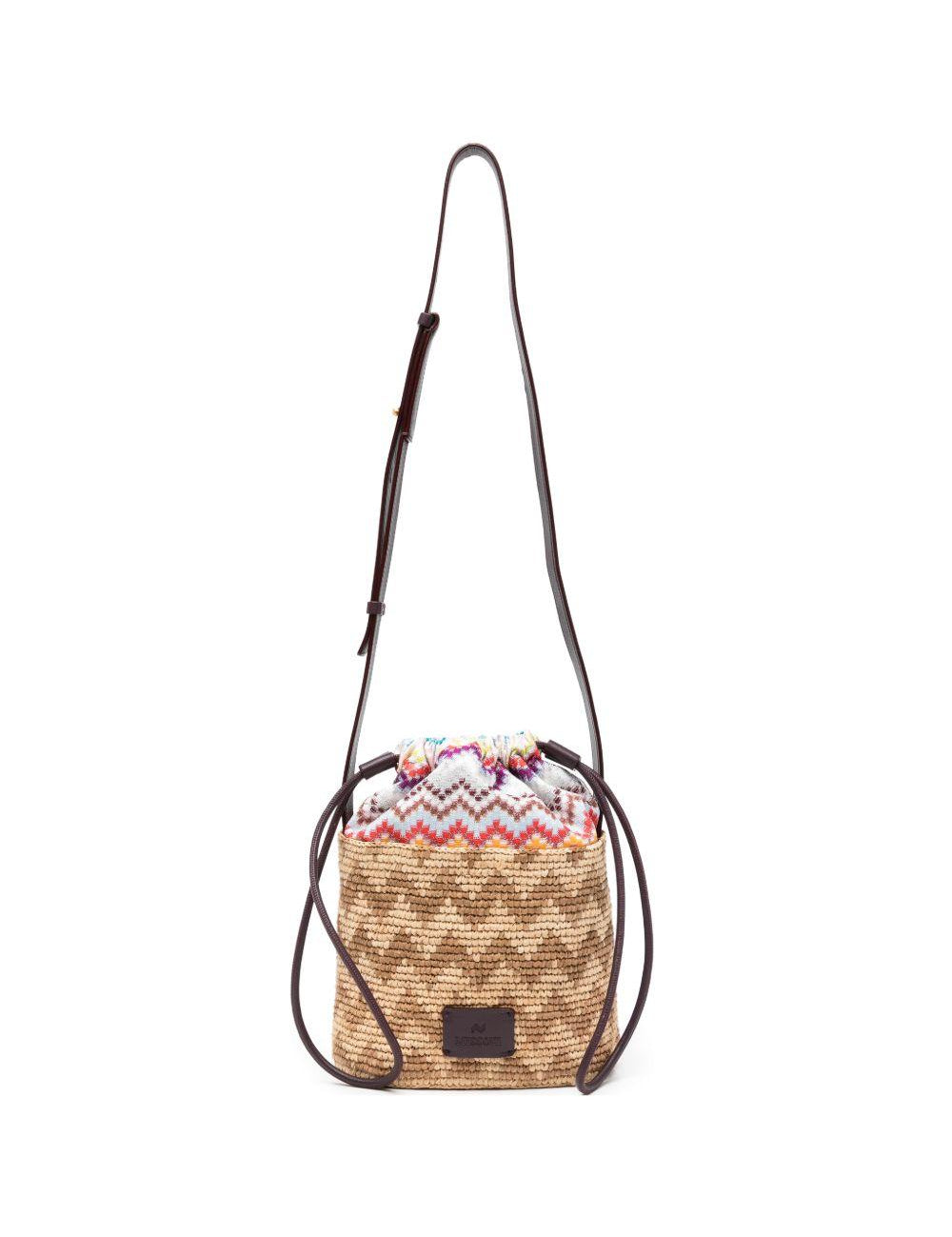 MULTICOLOR CHEVRON PATTERN BUCKET BAG MISSONI - WOMEN 