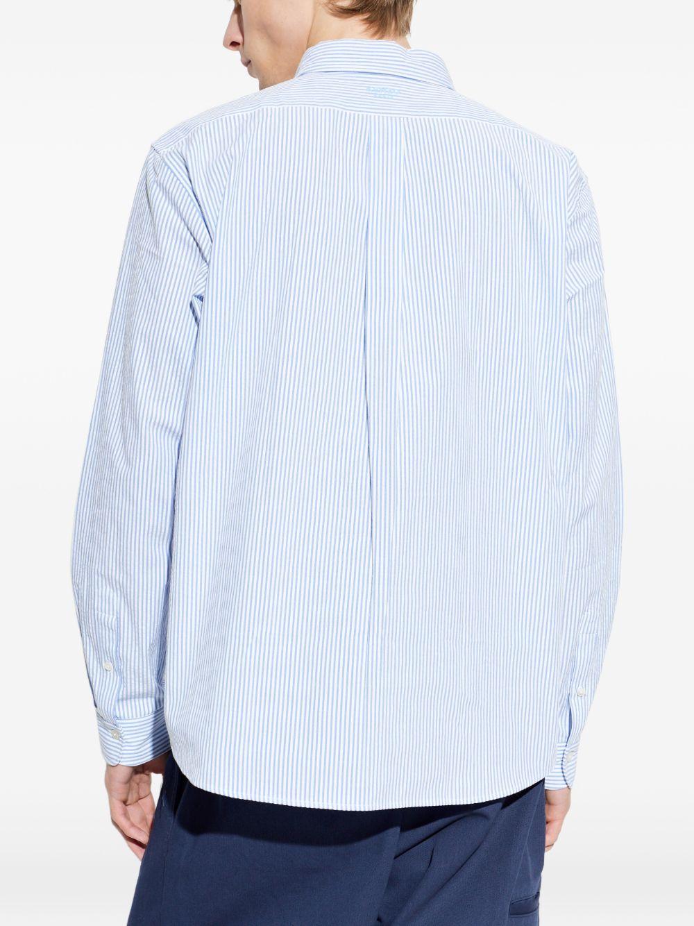 Camicia con logo a righe in azzurro Kenzo - uomo 