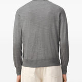Cardigan ricamato in grigio Ami paris - uomo 