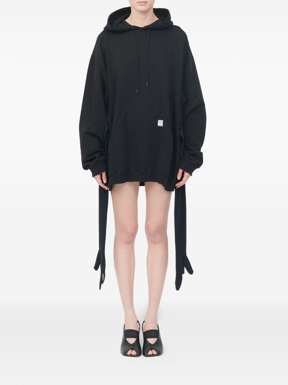 Abito mini con cappuccio in nero Mm6 maison margiela - donna 