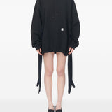 Abito mini con cappuccio in nero Mm6 maison margiela - donna 