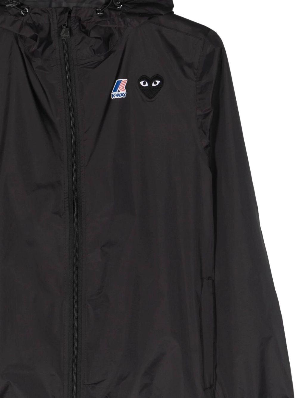 K-Way con cappuccio e logo in nero Comme des garcons play x k-way - unisex 