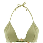 Top bikini Alva con perline in verde 