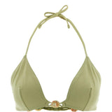 Top bikini Alva con perline in verde 