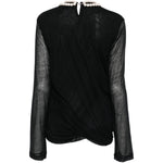 Top a maniche lunghe con perle in nero Junya watanabe - donna 
