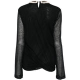 Top a maniche lunghe con perle in nero Junya watanabe - donna 