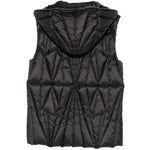 Gilet con cappuccio e design trapuntato geocamo in nero Rick Owens x Moncler - unisex<BR/> 