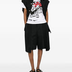 T-shirt con stampa in bianco e nero  Comme Des Garçons Black  x Nike - unisex 