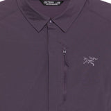Giacca camicia con tasca con zip e logo ricamato in viola Arc'teryx - uomo 