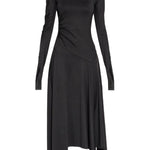 Abito midi asimmetrico in nero Victoria Beckham - donna 