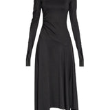 Abito midi asimmetrico in nero Victoria Beckham - donna 