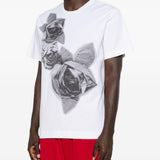 T-shirt con stampa floreale in bianco Simone rocha - uomo 