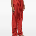 Pantaloni Alera con vita elasticizzata in rosso Loulou de saison - donna 