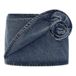Gonna mini con fiore in denim in blu Magda Butrym - donna 