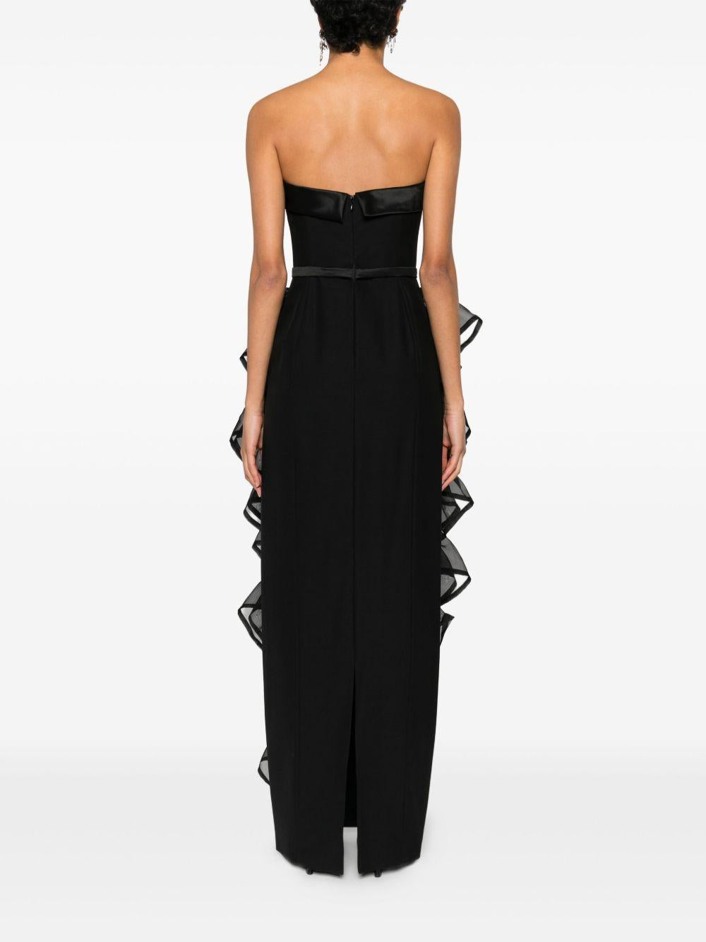 Abito lungo senza spalline con ruches in nero Viktor&rolf - donna 