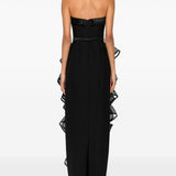 Abito lungo senza spalline con ruches in nero Viktor&rolf - donna 