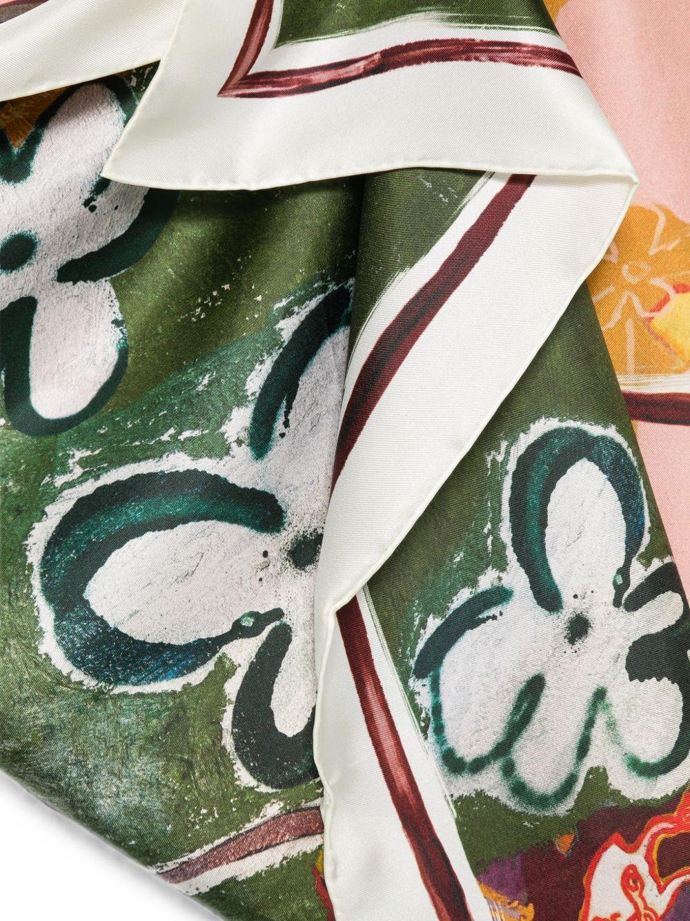Foulard in seta con stampamulticolore 