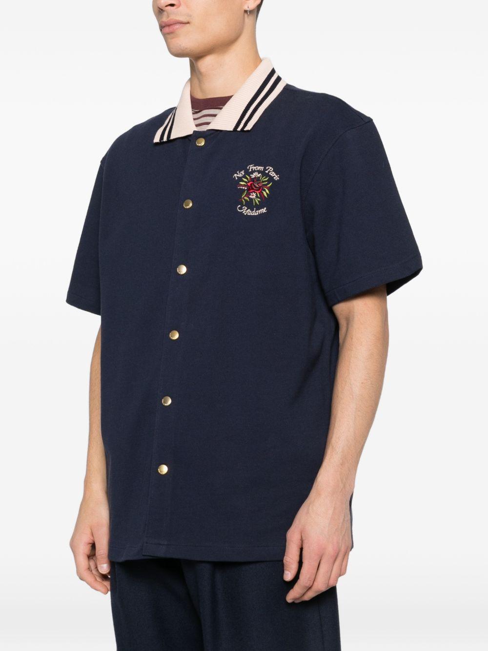 Camicia con colletto polo a contrasto in blu DROLE DE MONSIEUR - uomo 