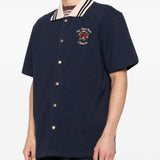 Camicia con colletto polo a contrasto in blu DROLE DE MONSIEUR - uomo 