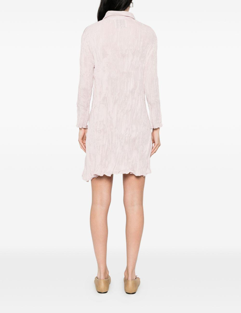 Abito Chemisier corto plissettato in rosa GONGDID DESIGN - donna 