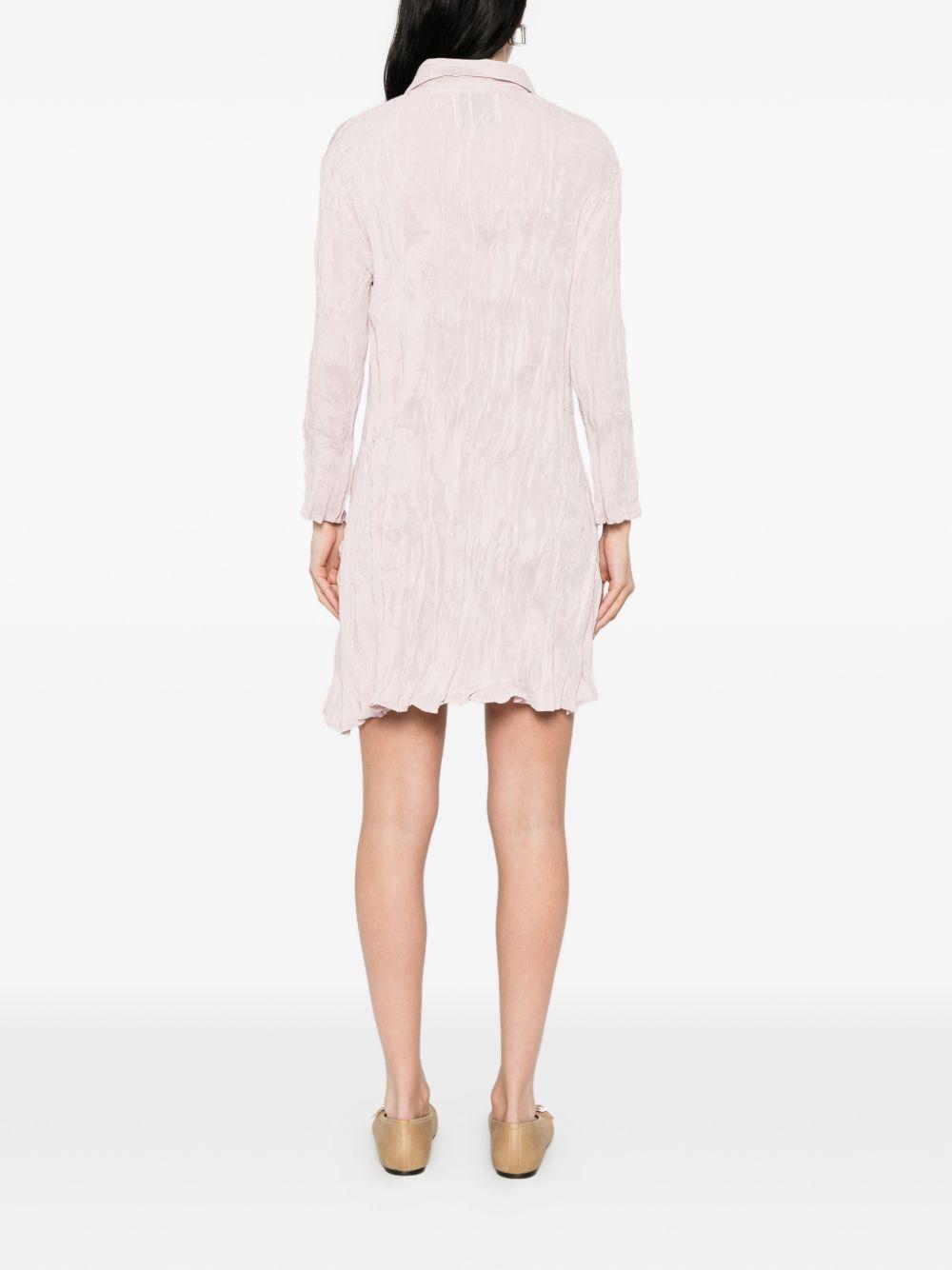 Abito Chemisier corto plissettato in rosa GONGDID DESIGN - donna 