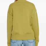 Cardigan ricamato in verde Ami paris - uomo 