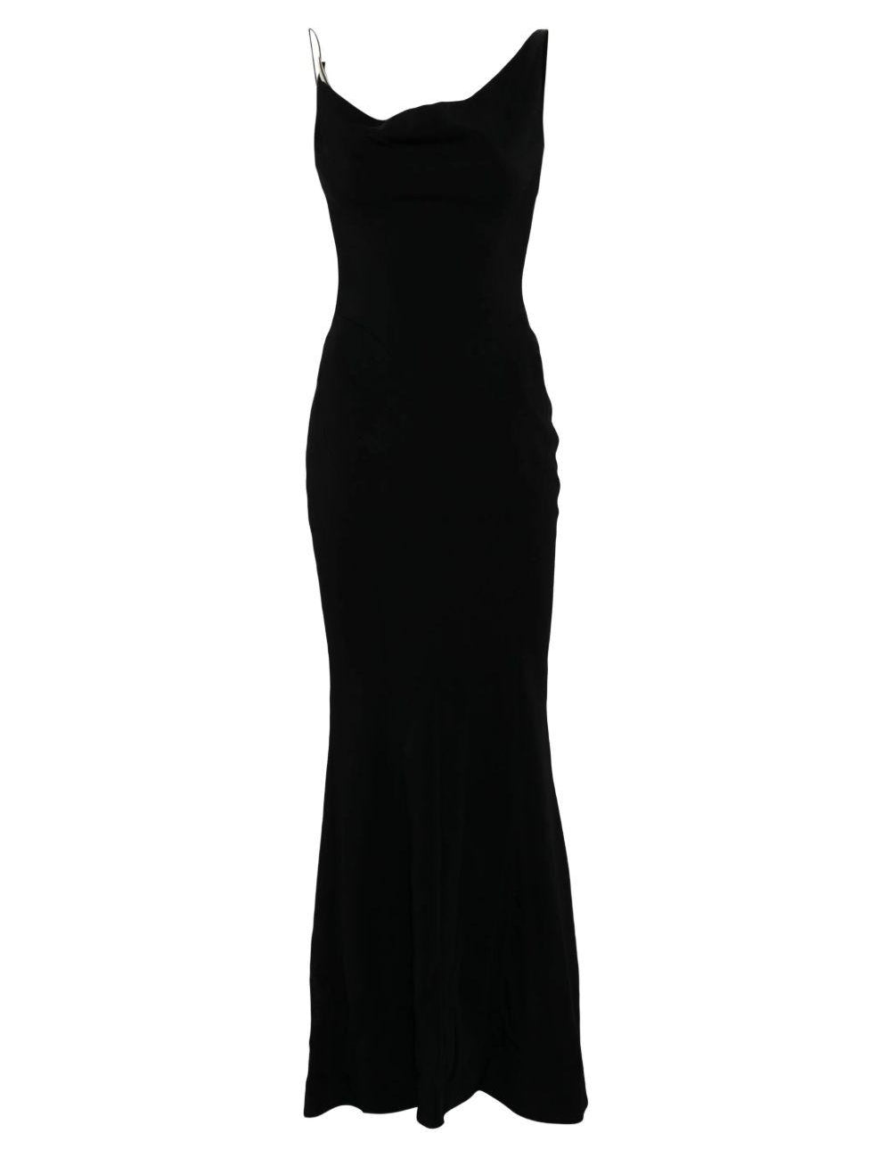 Abito con scollo drappeggiato in nero Mugler - donna 