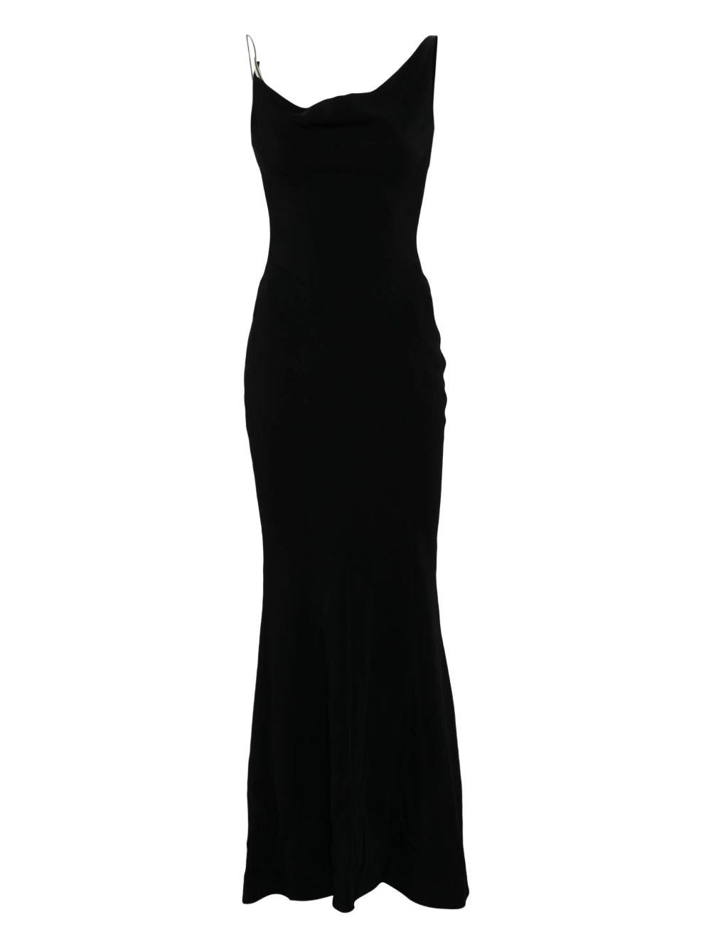 Abito con scollo drappeggiato in nero Mugler - donna 