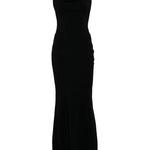 Abito con scollo drappeggiato in nero Mugler - donna 