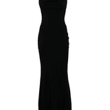 Abito con scollo drappeggiato in nero Mugler - donna 