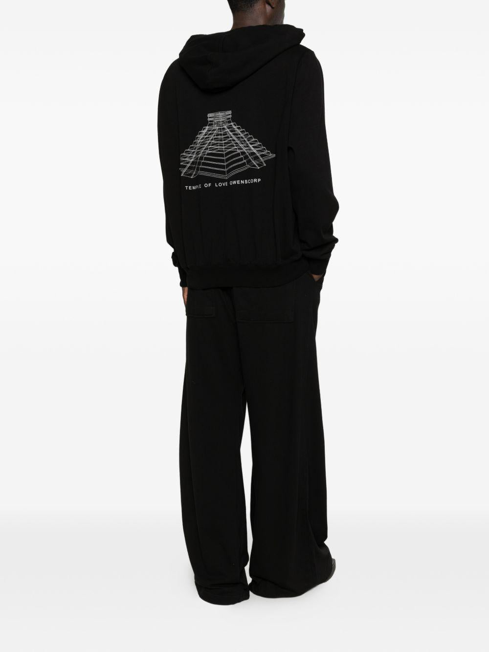 Felpa con cappuccio in nero Rick owens - uomo 
