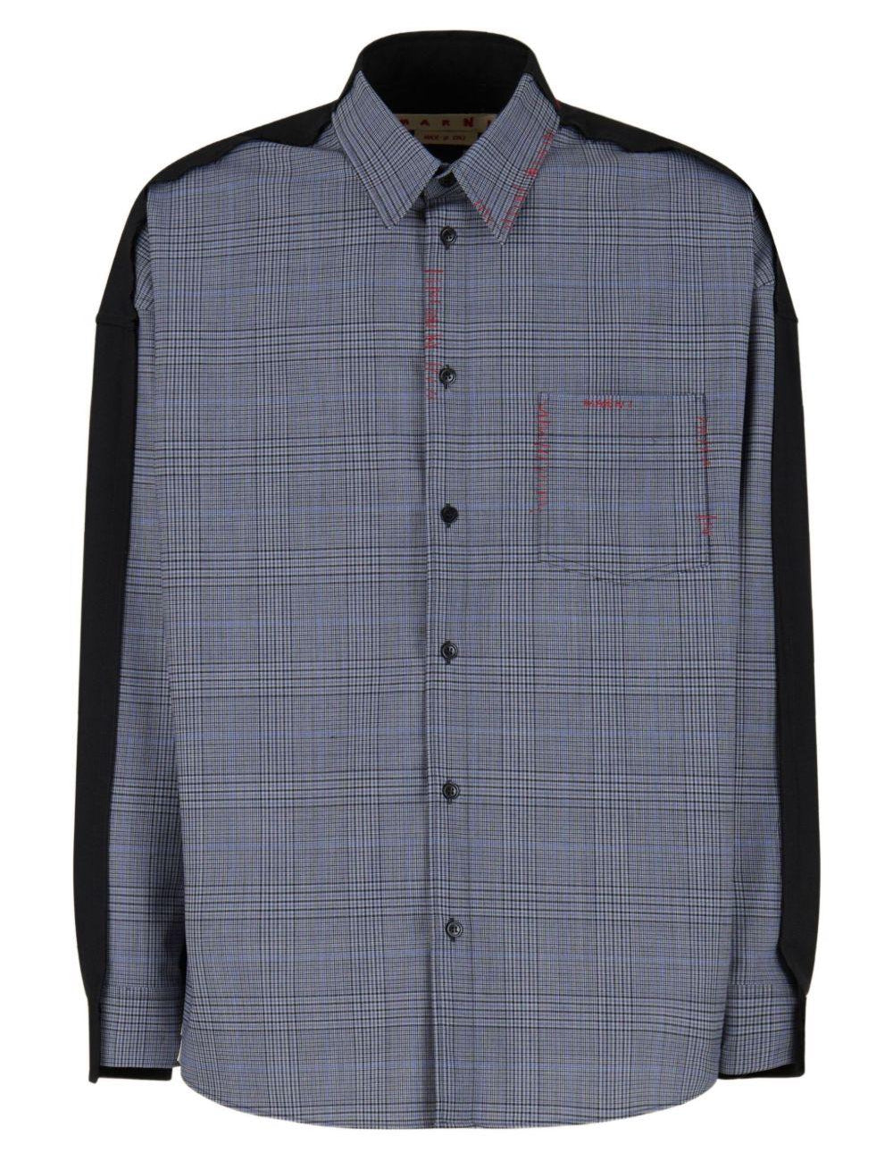 Camicia a quadri in blu e grigio Marni - uomo 