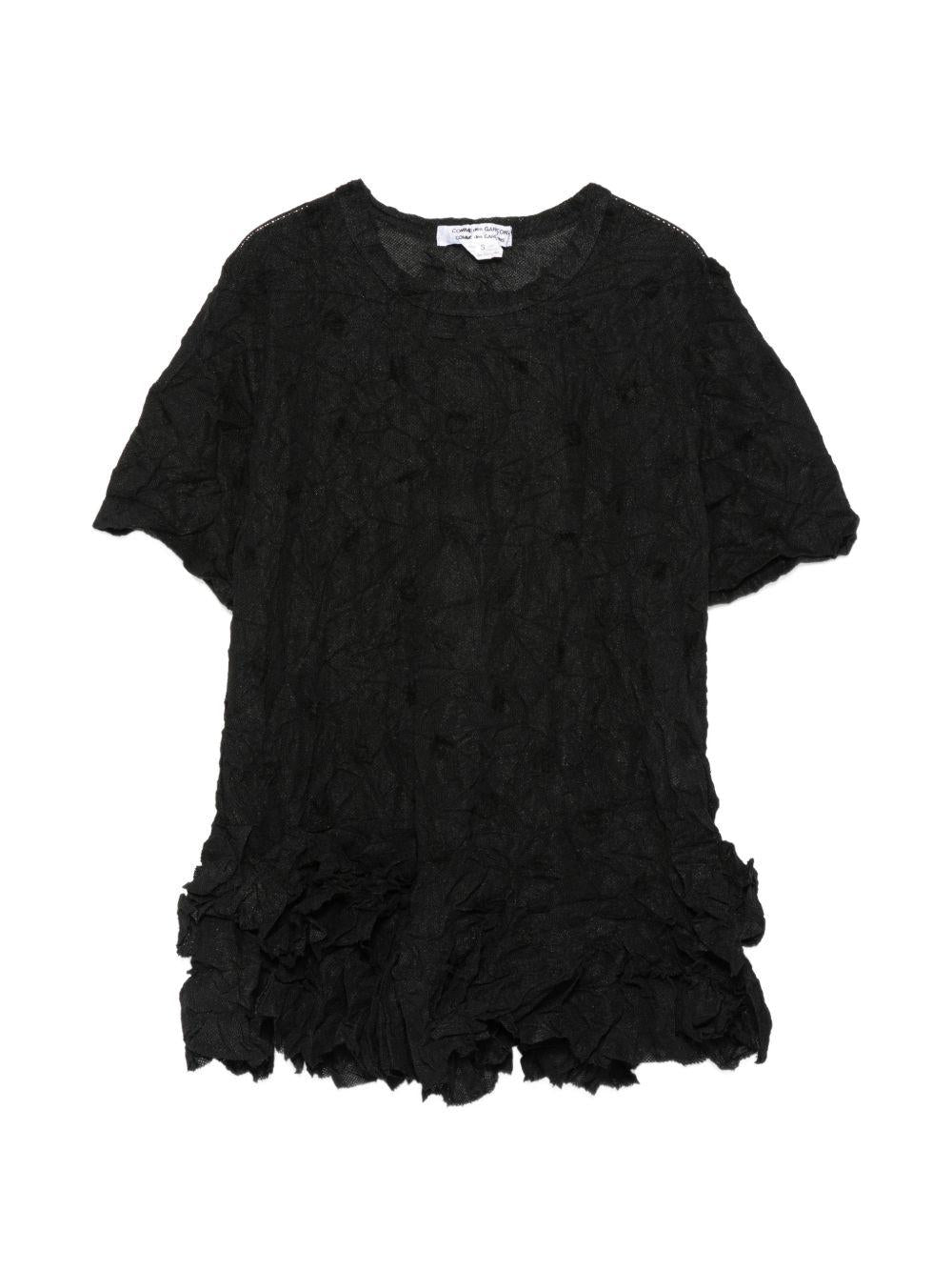 Top a maniche corte con texture in nero Comme des garcons comme des garcons - donna 