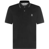 Polo con logo in nero Brunello cucinelli - uomo 
