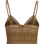 Top crop Melie in pizzo guipure in marrone Charo ruiz ibiza 1989 - donna 