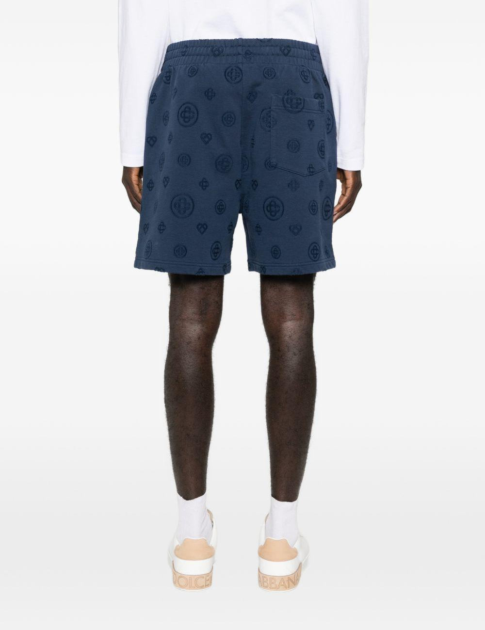 Pantaloncini sportivi con coulisse in vita a fantasia in blu Casablanca - uomo 