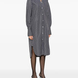 Chemisier con motivo a righe in bianco e nero Toteme - donna 
