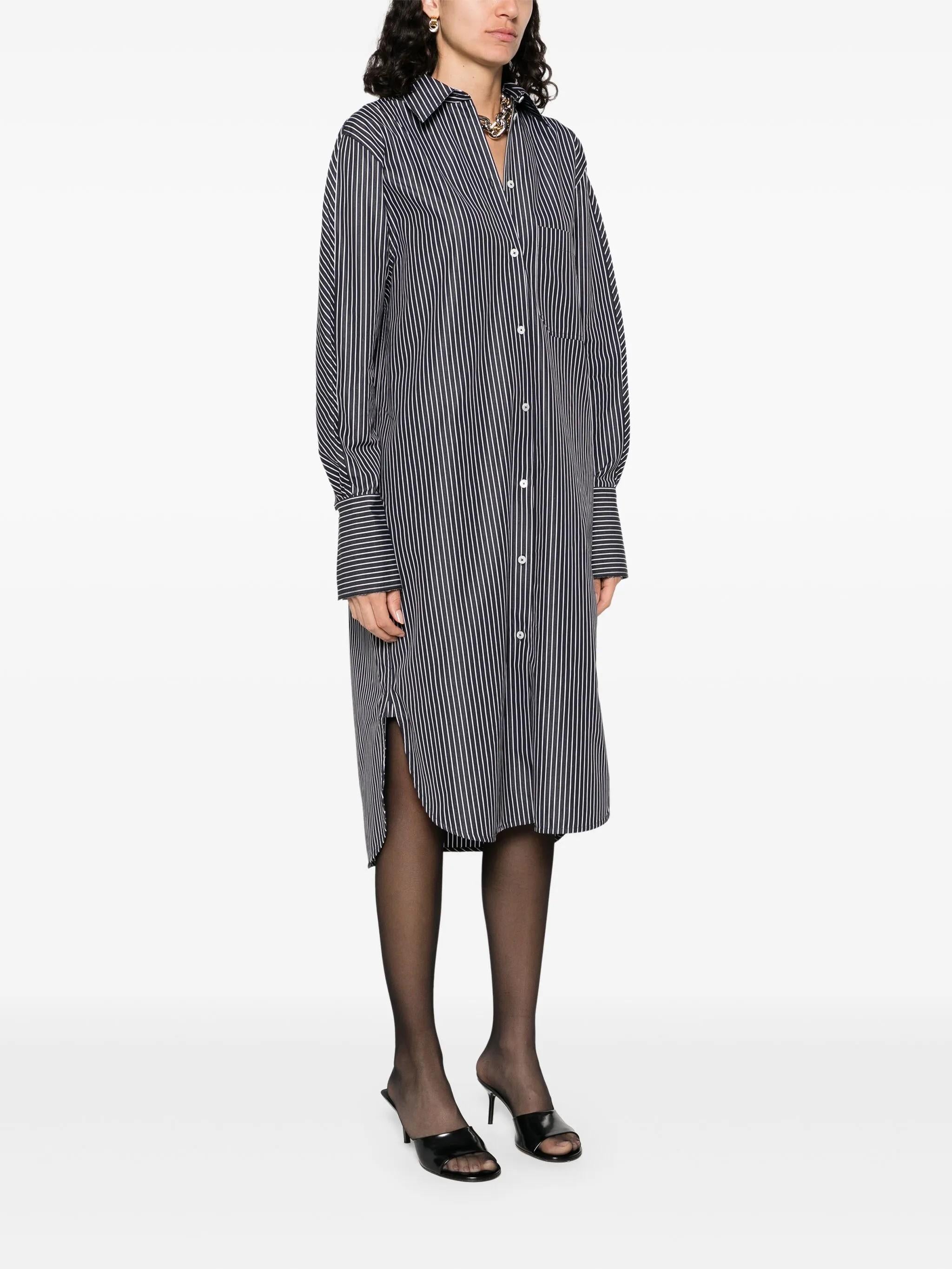 Chemisier con motivo a righe in bianco e nero Toteme - donna 