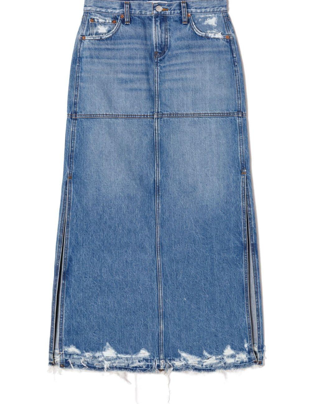 Gonna denim con vita media in blu Re/done - donna 
