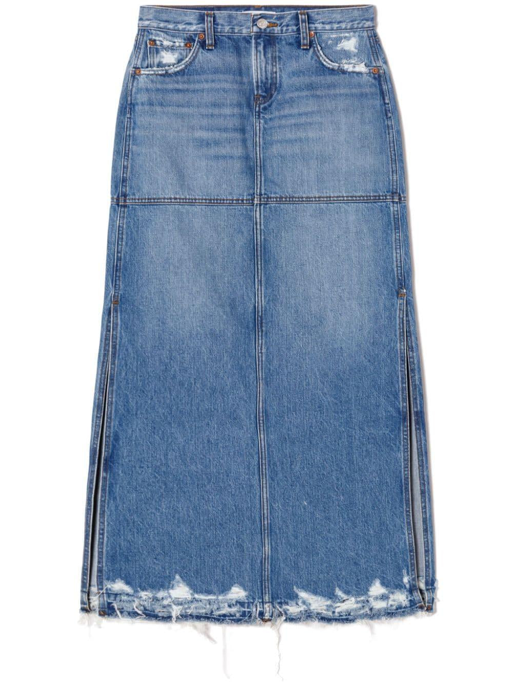 Gonna denim con vita media in blu Re/done - donna 