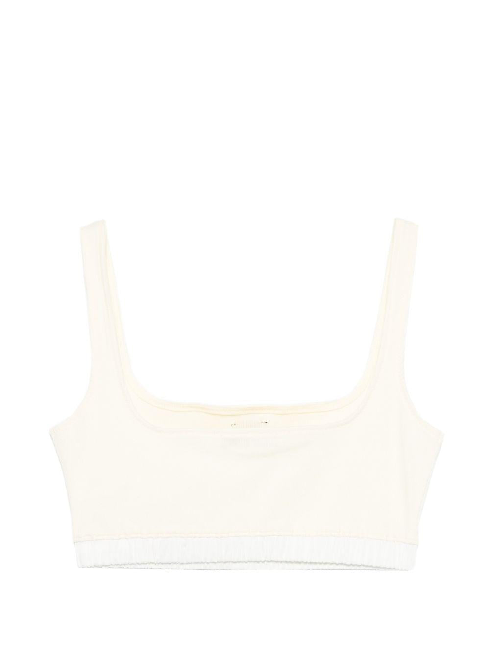 Top crop con logo in bianco Entire studios - donna 