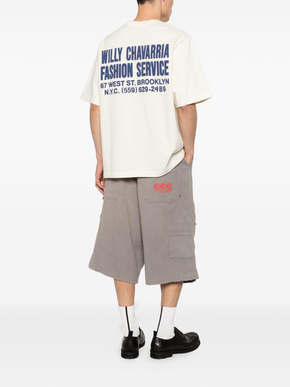 T-shirt con stampa in bianco Willy chavarria - uomo 