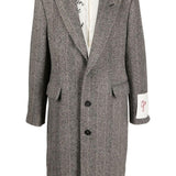 Cappotto monopetto con applicazione in grigio GOLDEN GOOSE - uomo 
