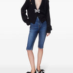 Cardigan con decorazione in cristalli in nero Area - donna 