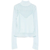 Top a collo alto e maniche lunghe in azzurro Simkhai - donna 