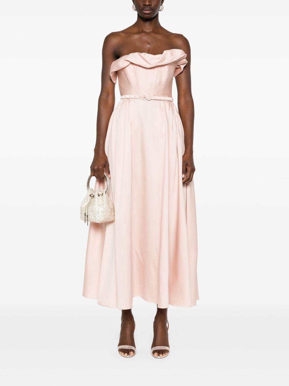 Abito midi con ruches in rosa Roland Mouret - donna 